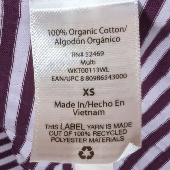 NWT Free Assembly Women's Short Sleeve Crop Stripe Cotton Purple Box Tee size XS - Picture 6 of 6